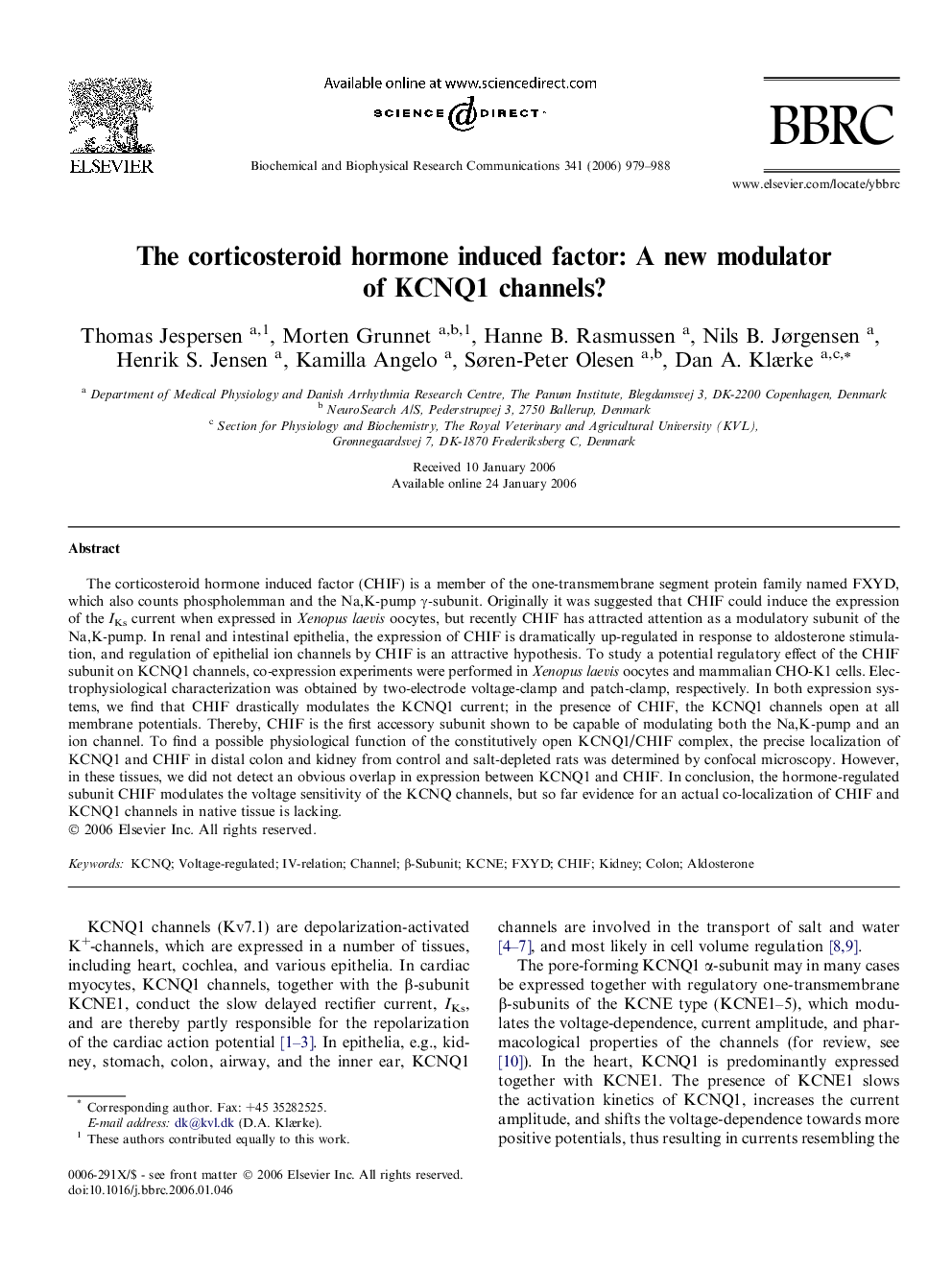 The corticosteroid hormone induced factor: A new modulator of KCNQ1 channels?