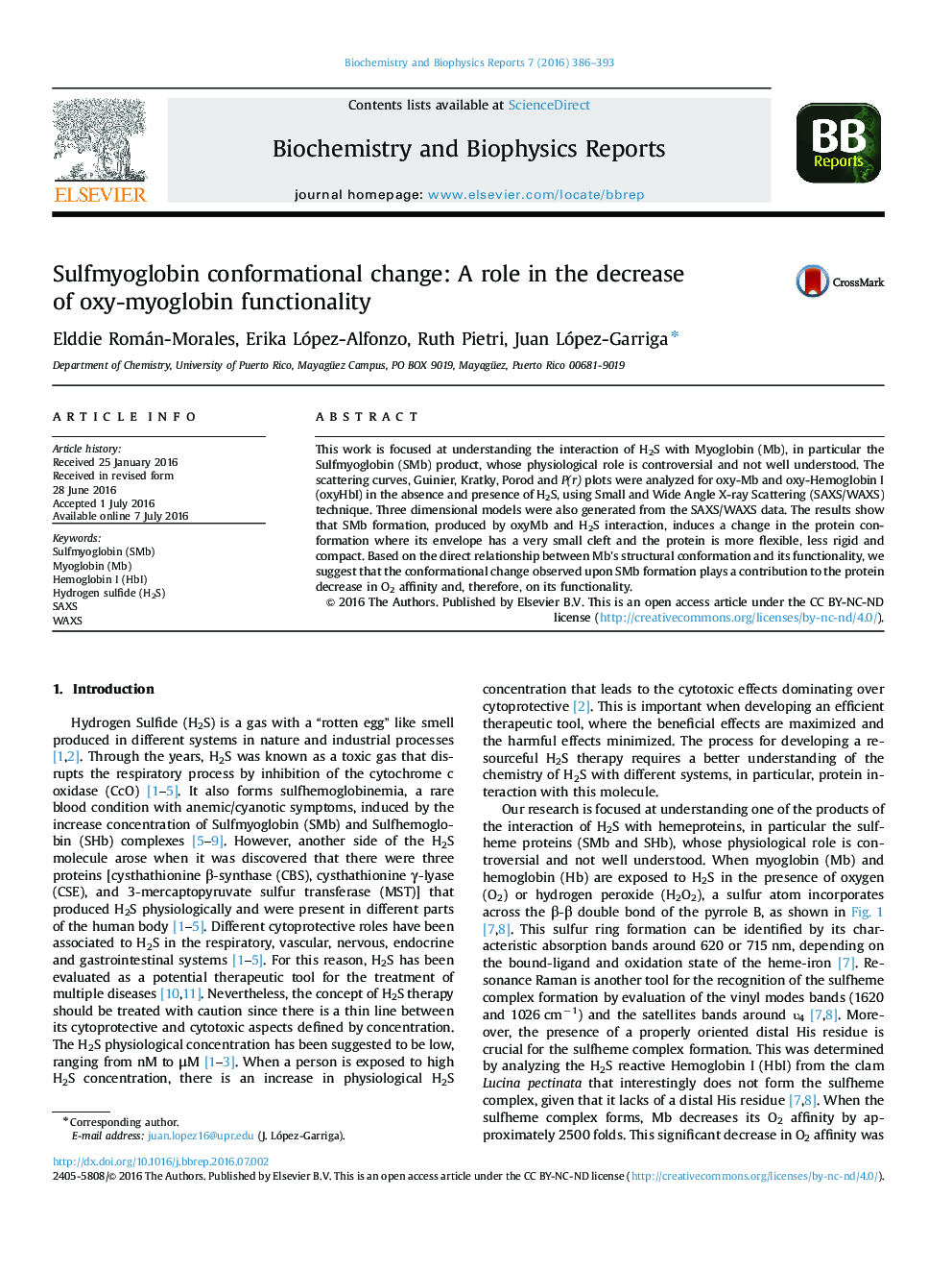 تغییر شکل پذیری سولفمیاگلووبین: نقش در کاهش عملکرد اکسی میوگلوبین 