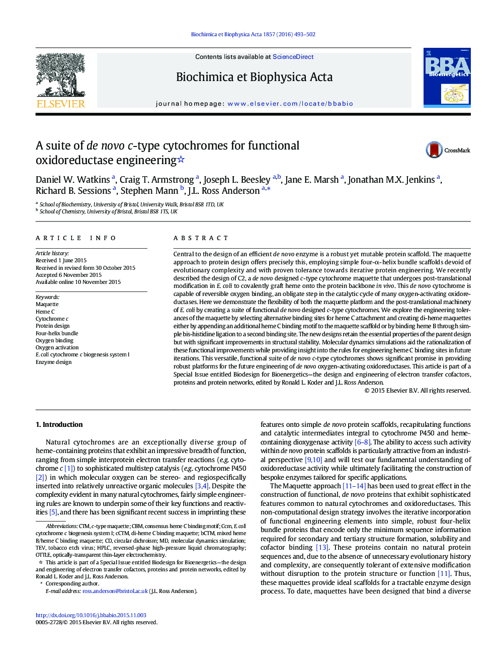 A suite of de novo c-type cytochromes for functional oxidoreductase engineering 