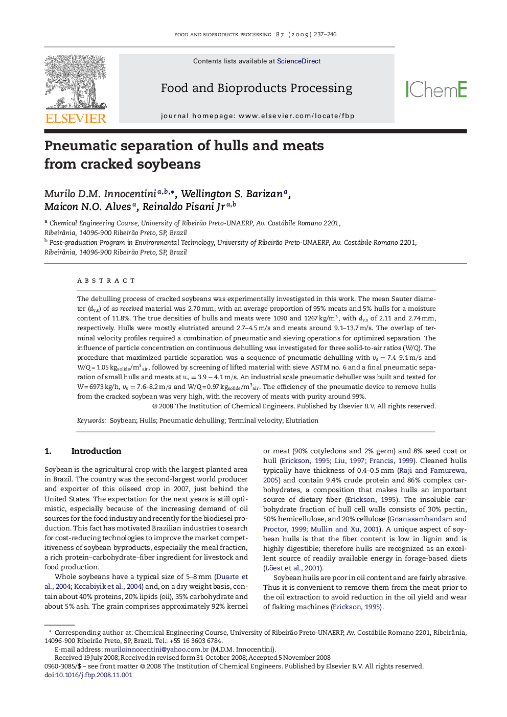 Pneumatic separation of hulls and meats from cracked soybeans