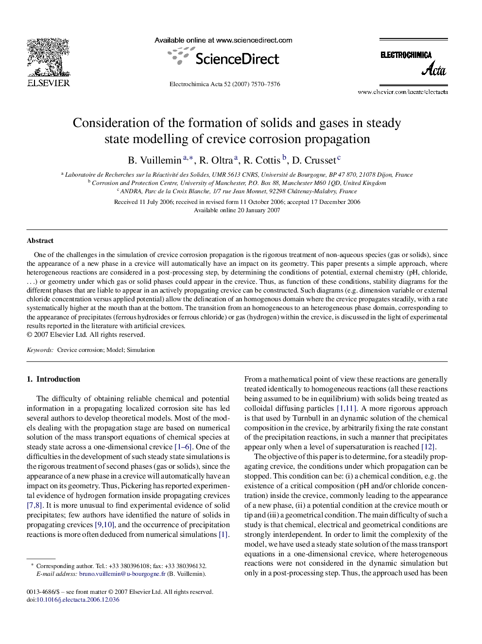 Consideration of the formation of solids and gases in steady state modelling of crevice corrosion propagation