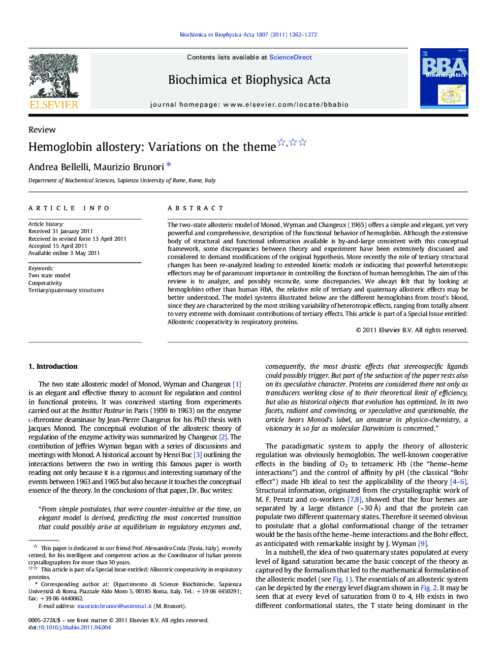 Hemoglobin allostery: Variations on the theme 