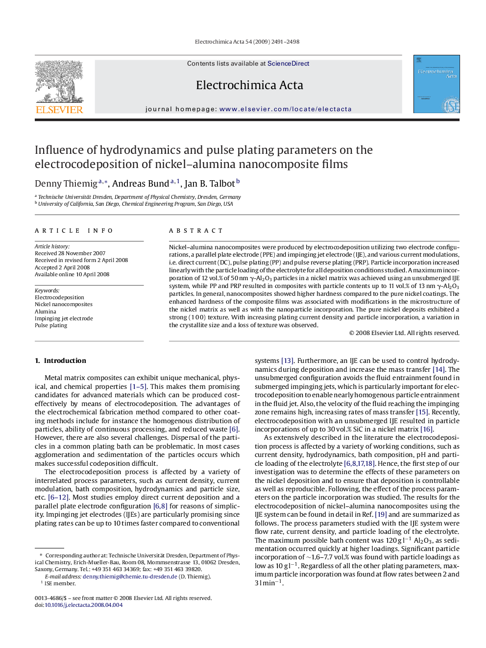 Influence of hydrodynamics and pulse plating parameters on the electrocodeposition of nickel–alumina nanocomposite films