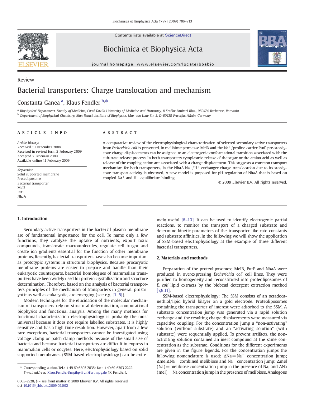 Bacterial transporters: Charge translocation and mechanism