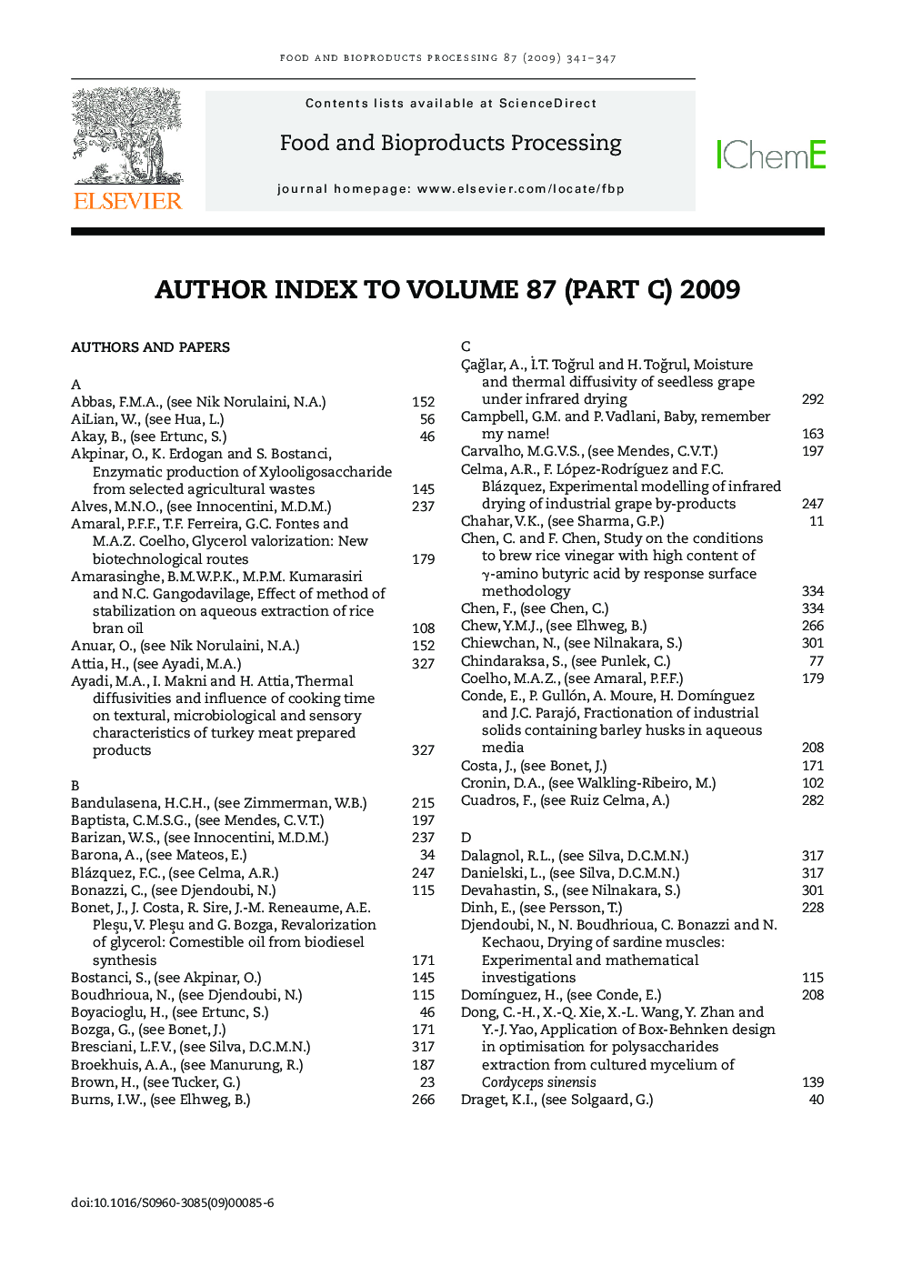 Author Index for Volume 87