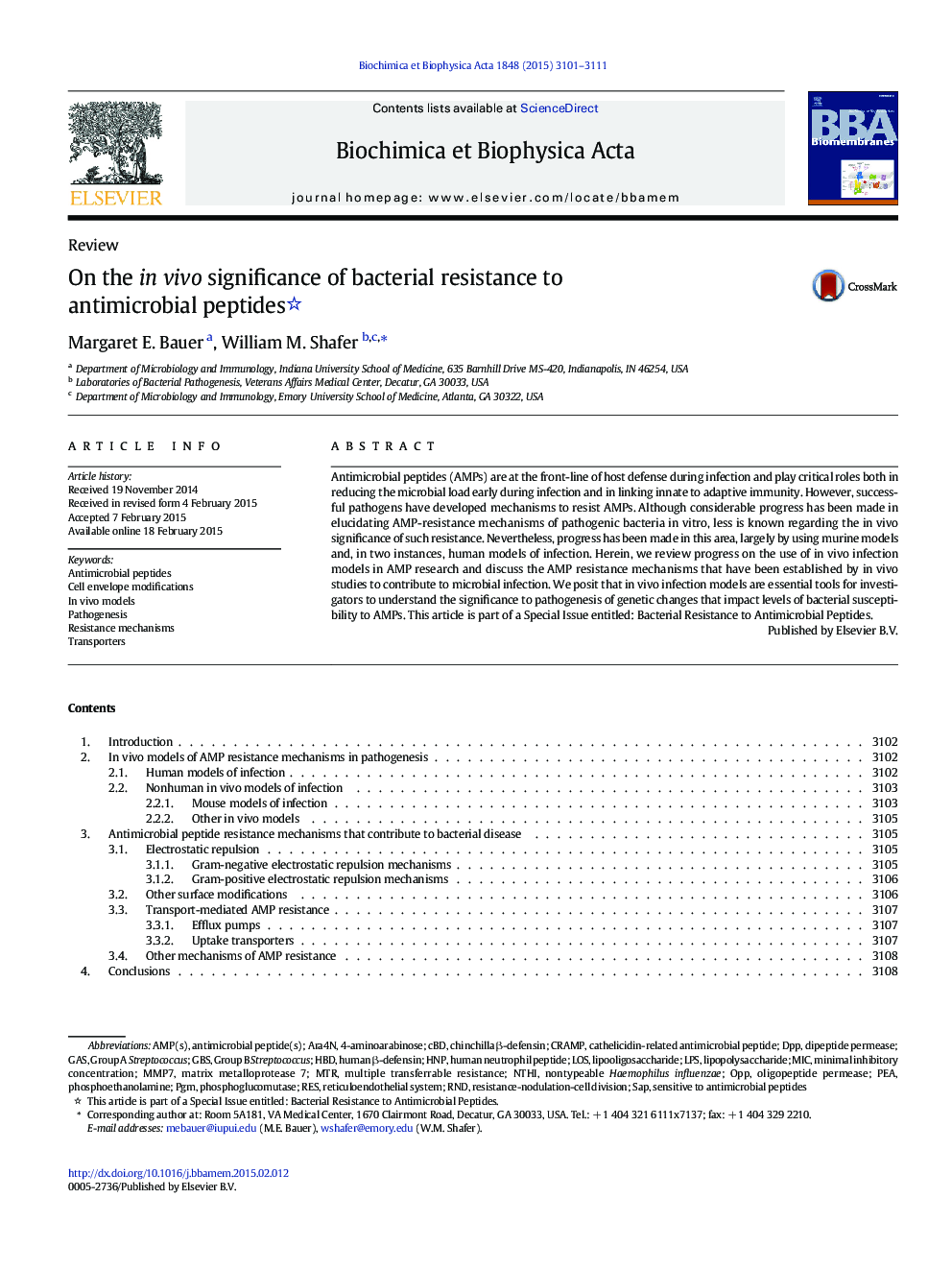 On the in vivo significance of bacterial resistance to antimicrobial peptides 