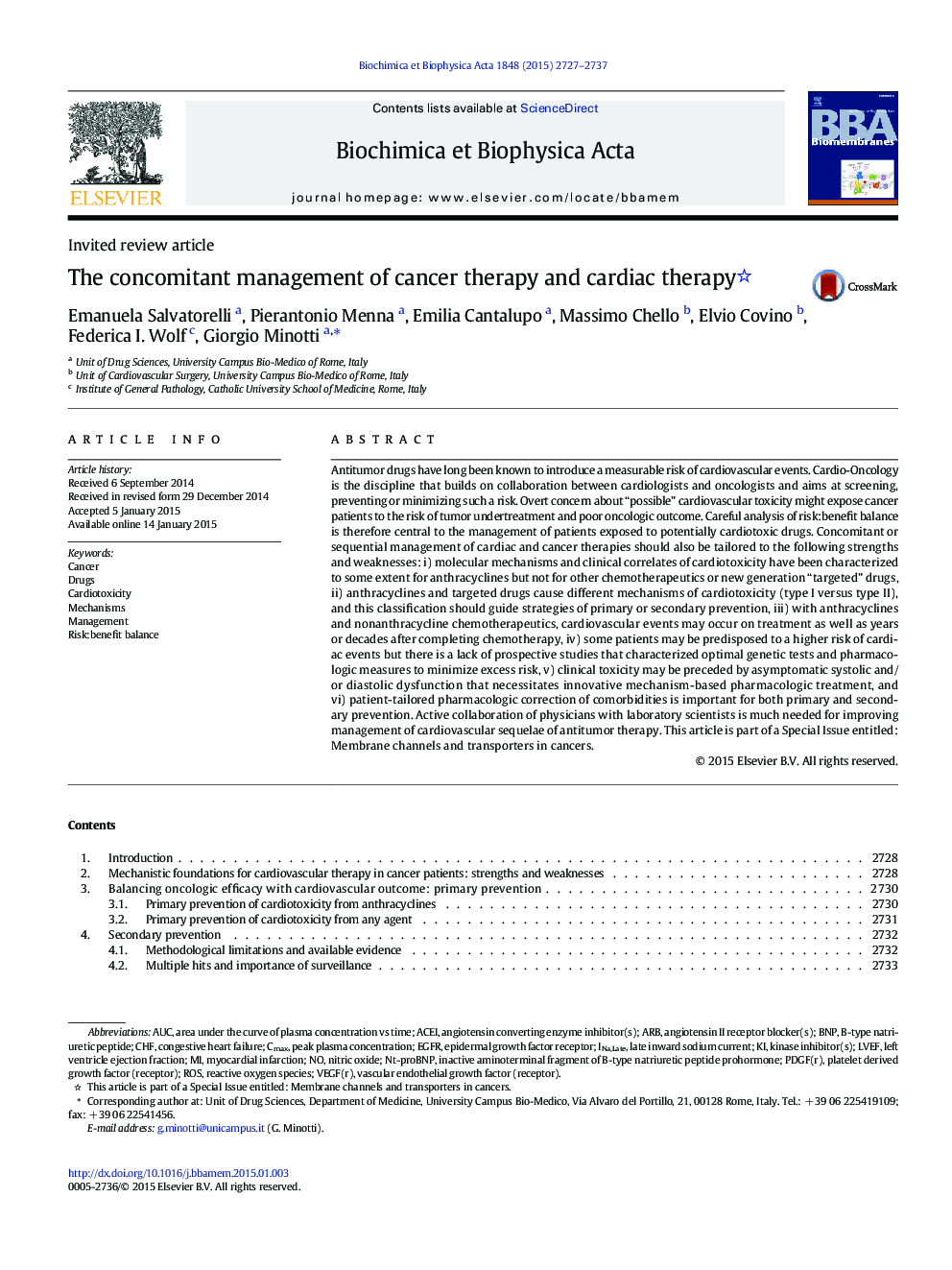 The concomitant management of cancer therapy and cardiac therapy 