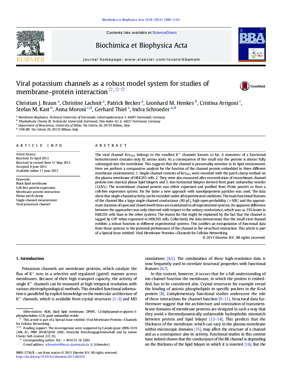 Viral potassium channels as a robust model system for studies of membrane–protein interaction 