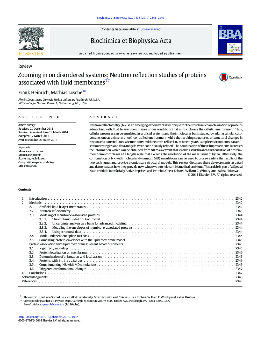 Zooming in on disordered systems: Neutron reflection studies of proteins associated with fluid membranes 