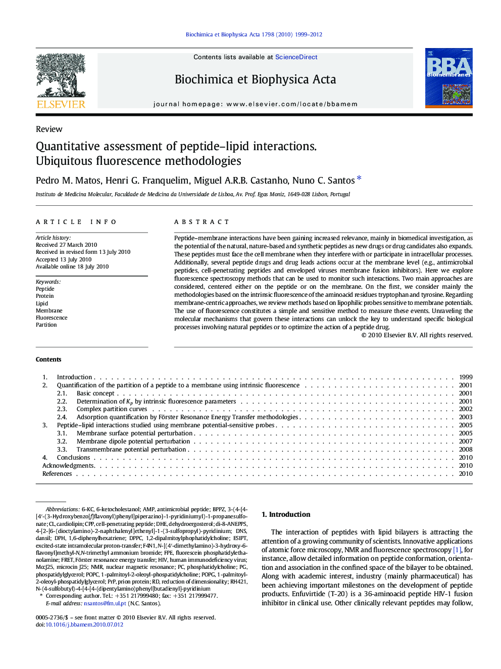 Quantitative assessment of peptide–lipid interactions.: Ubiquitous fluorescence methodologies