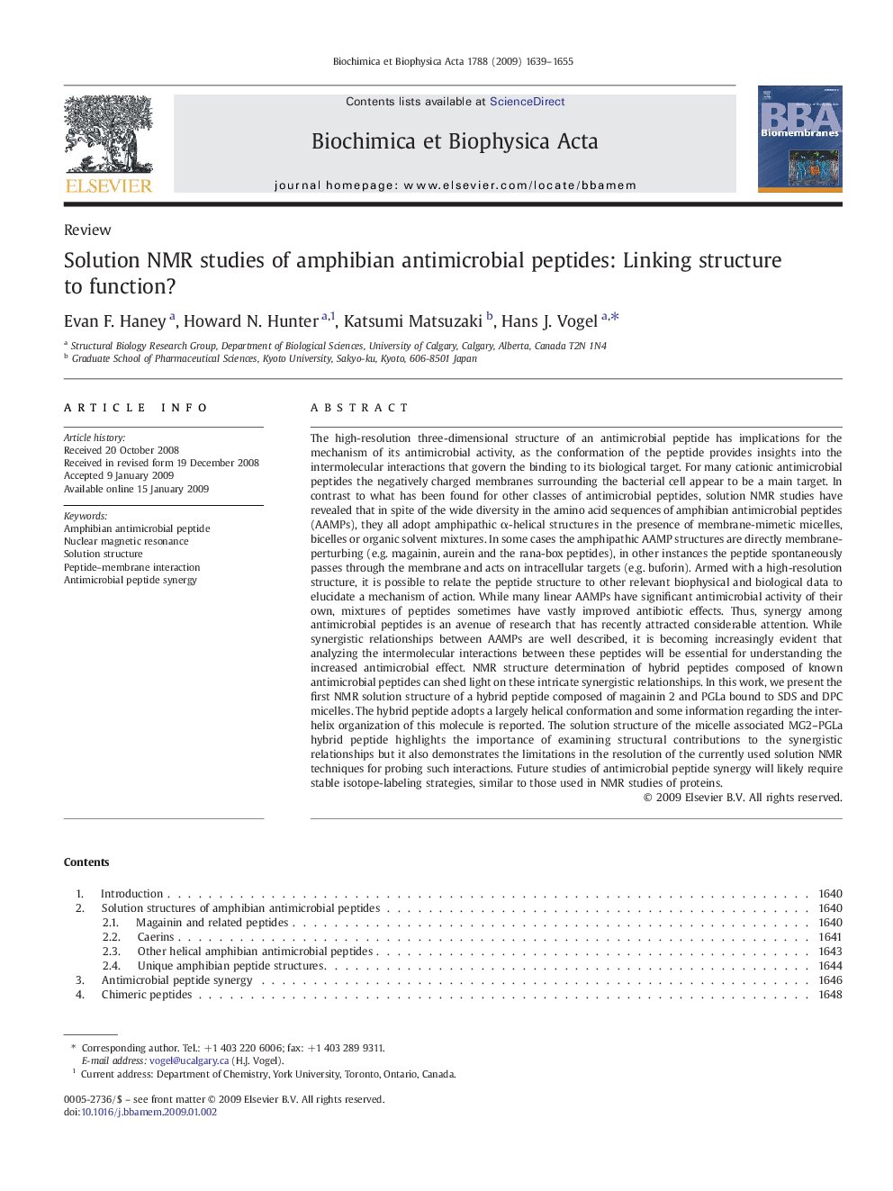 Solution NMR studies of amphibian antimicrobial peptides: Linking structure to function?