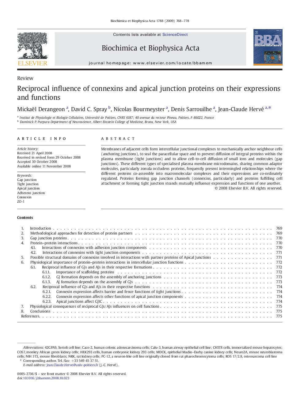 Reciprocal influence of connexins and apical junction proteins on their expressions and functions
