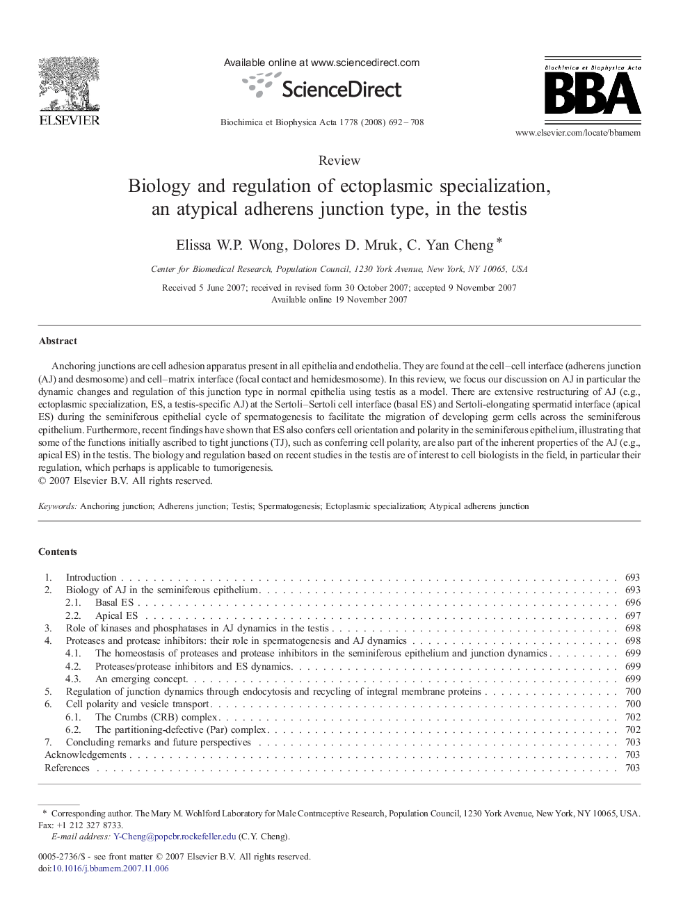 Biology and regulation of ectoplasmic specialization, an atypical adherens junction type, in the testis