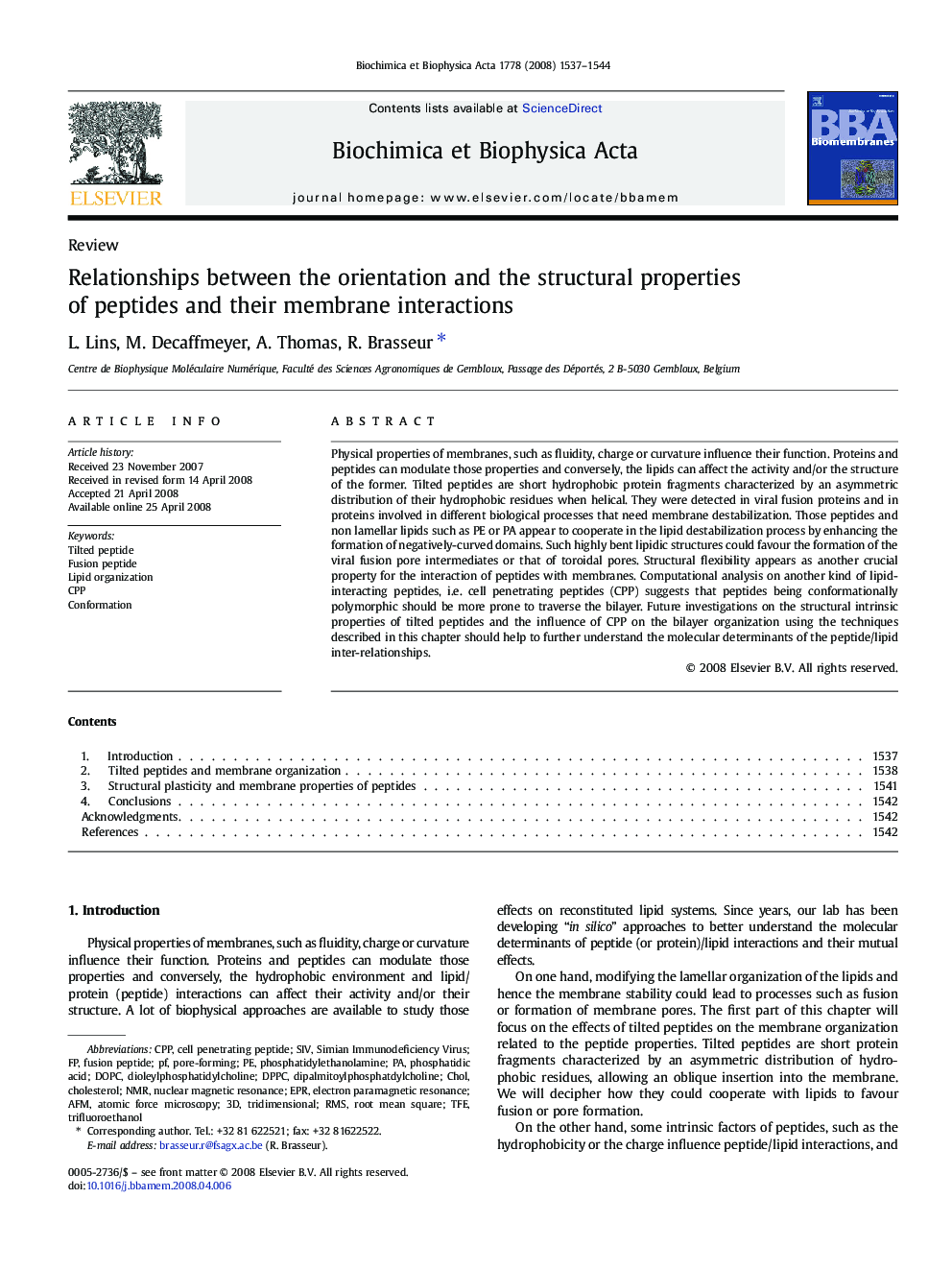 Relationships between the orientation and the structural properties of peptides and their membrane interactions