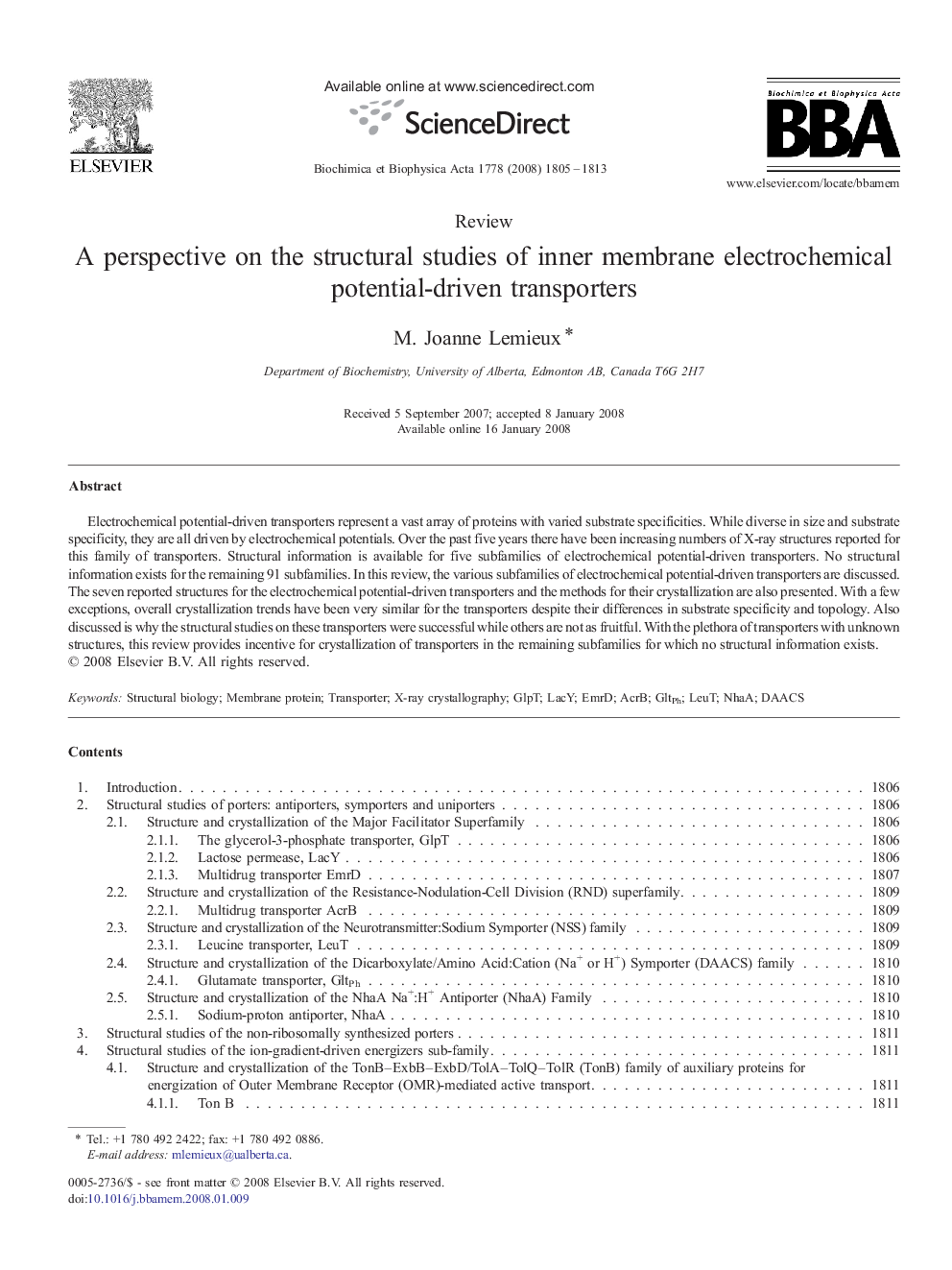 A perspective on the structural studies of inner membrane electrochemical potential-driven transporters