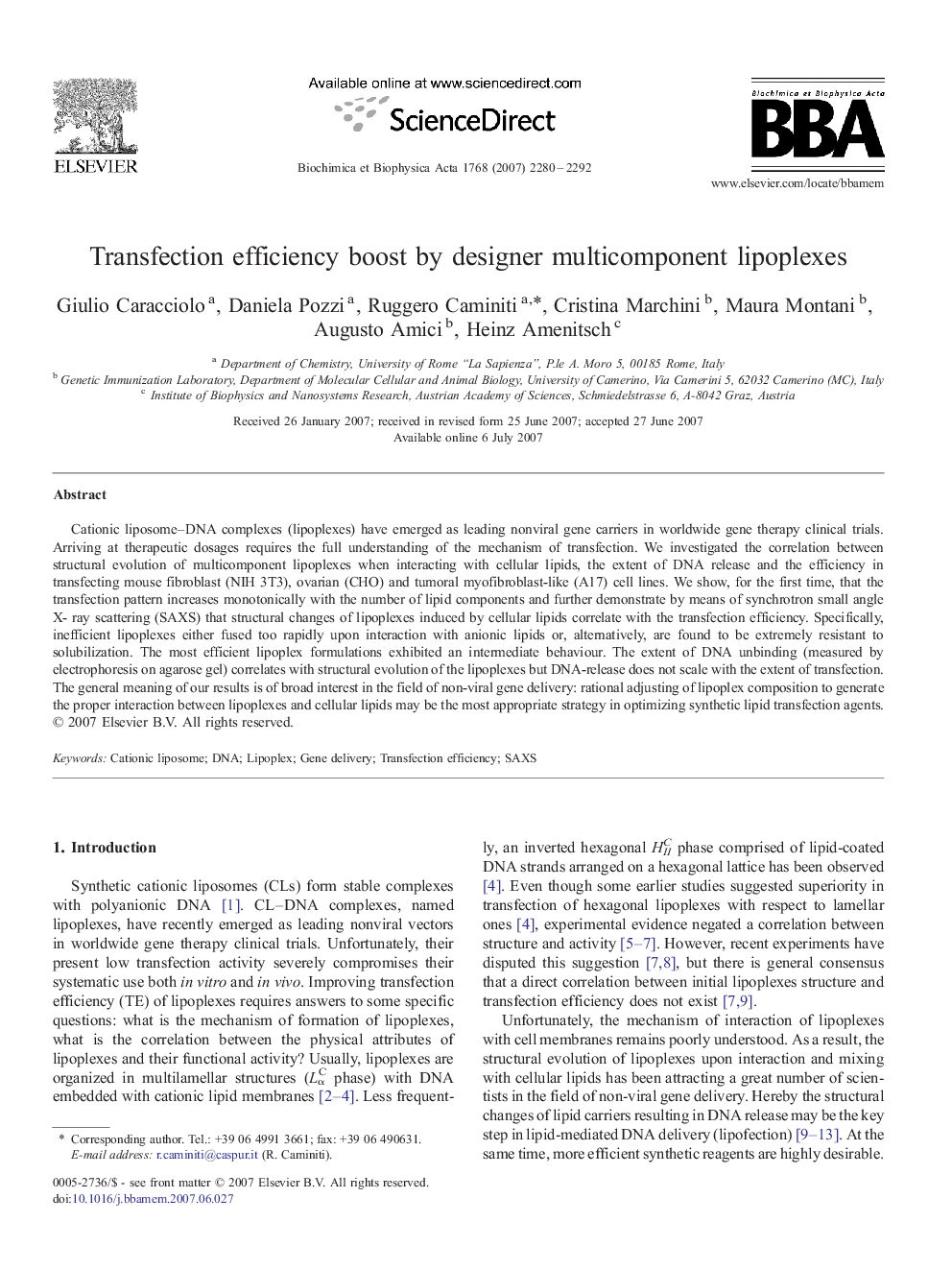 Transfection efficiency boost by designer multicomponent lipoplexes