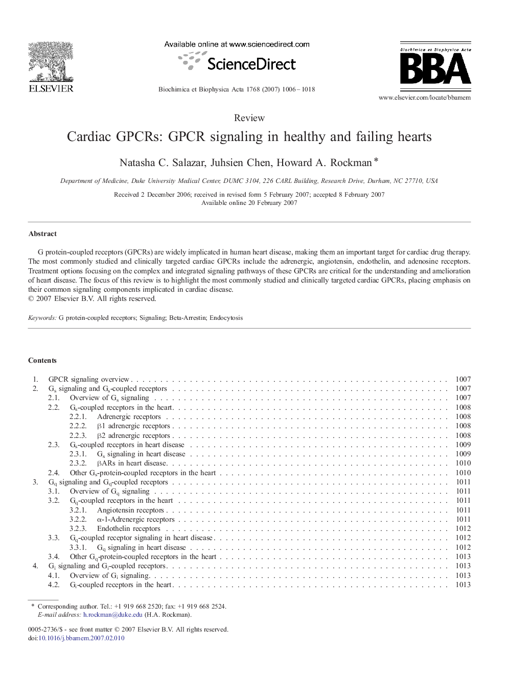 Cardiac GPCRs: GPCR signaling in healthy and failing hearts