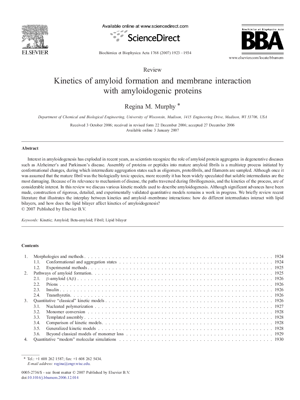 Kinetics of amyloid formation and membrane interaction with amyloidogenic proteins