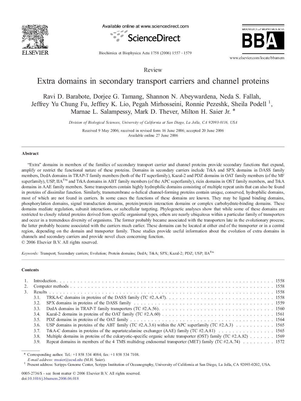 Extra domains in secondary transport carriers and channel proteins