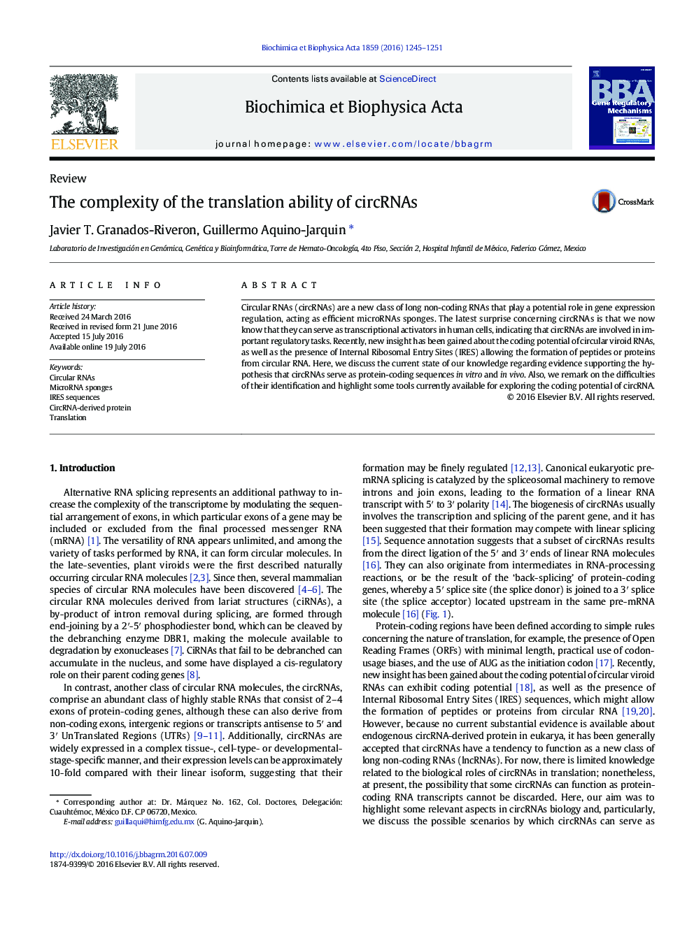 The complexity of the translation ability of circRNAs