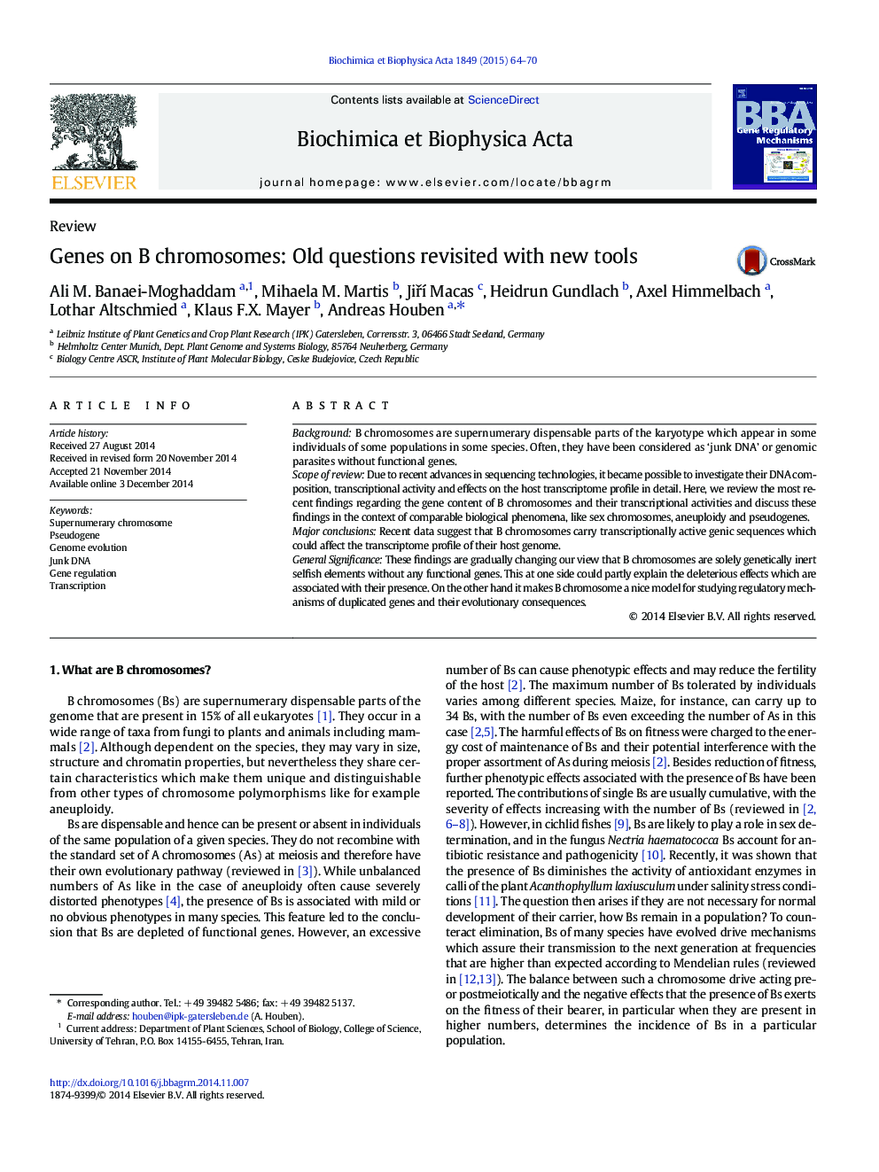 Genes on B chromosomes: Old questions revisited with new tools