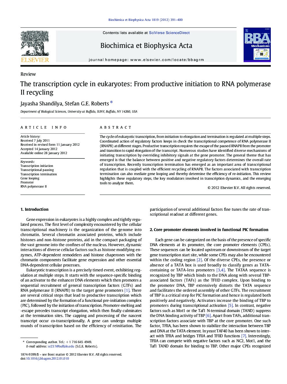 The transcription cycle in eukaryotes: From productive initiation to RNA polymerase II recycling