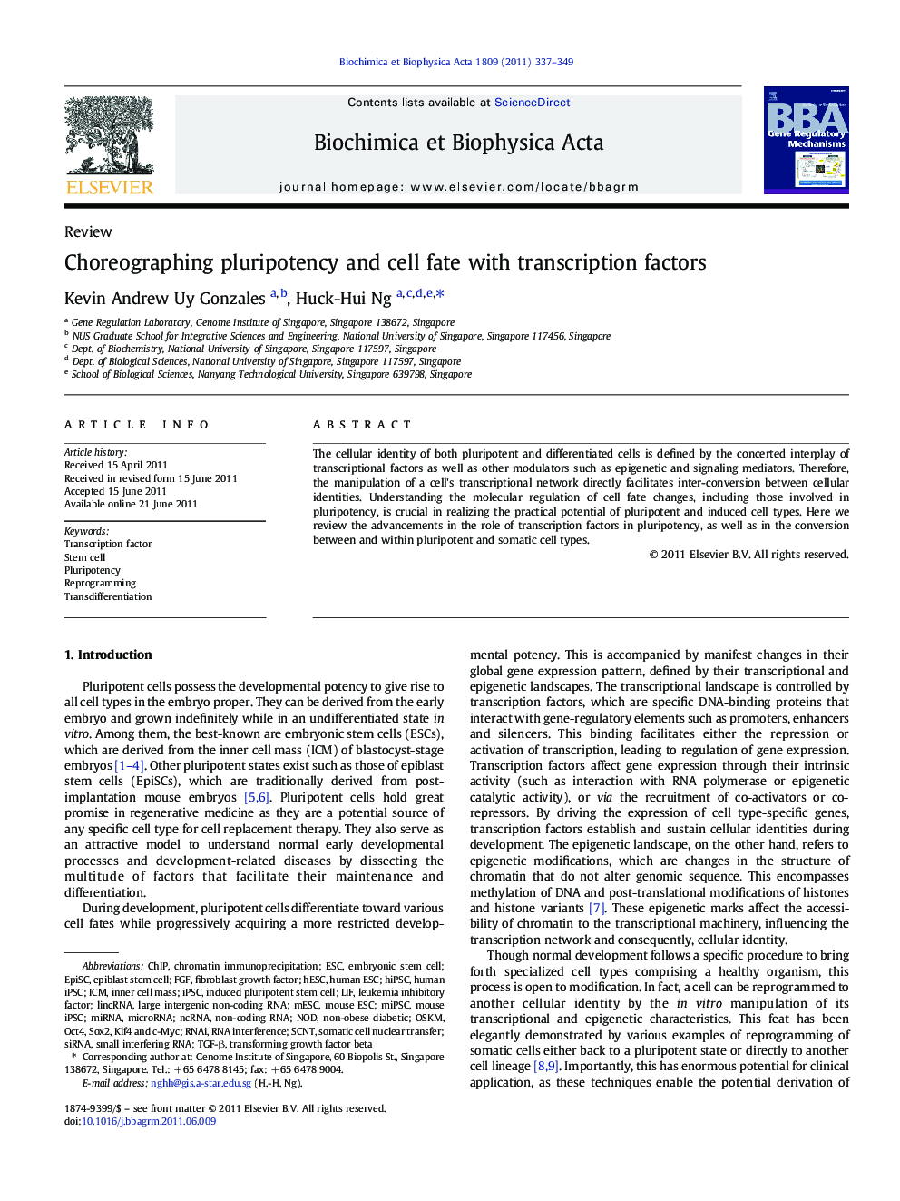 Choreographing pluripotency and cell fate with transcription factors