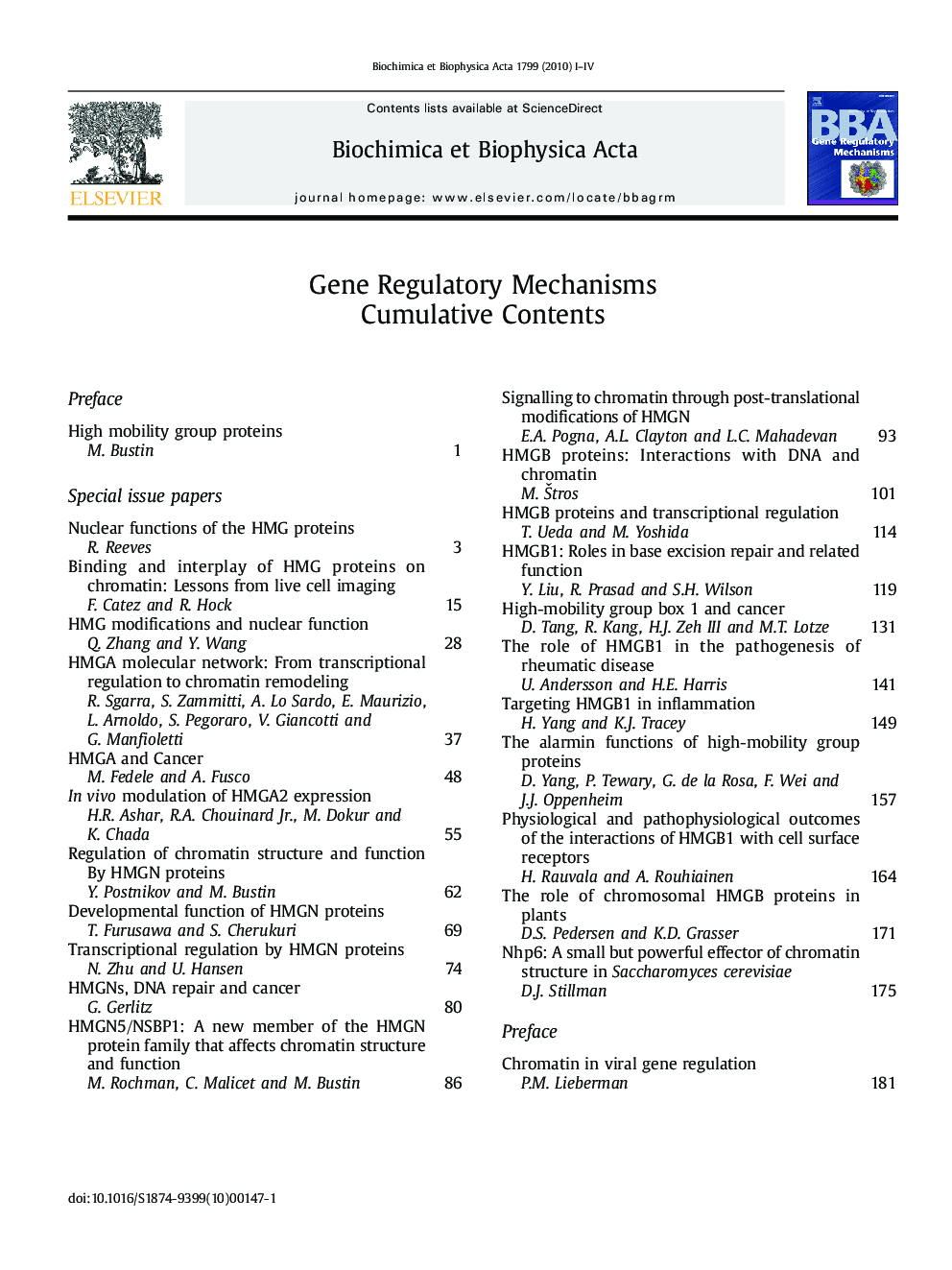 Cumulative Contents