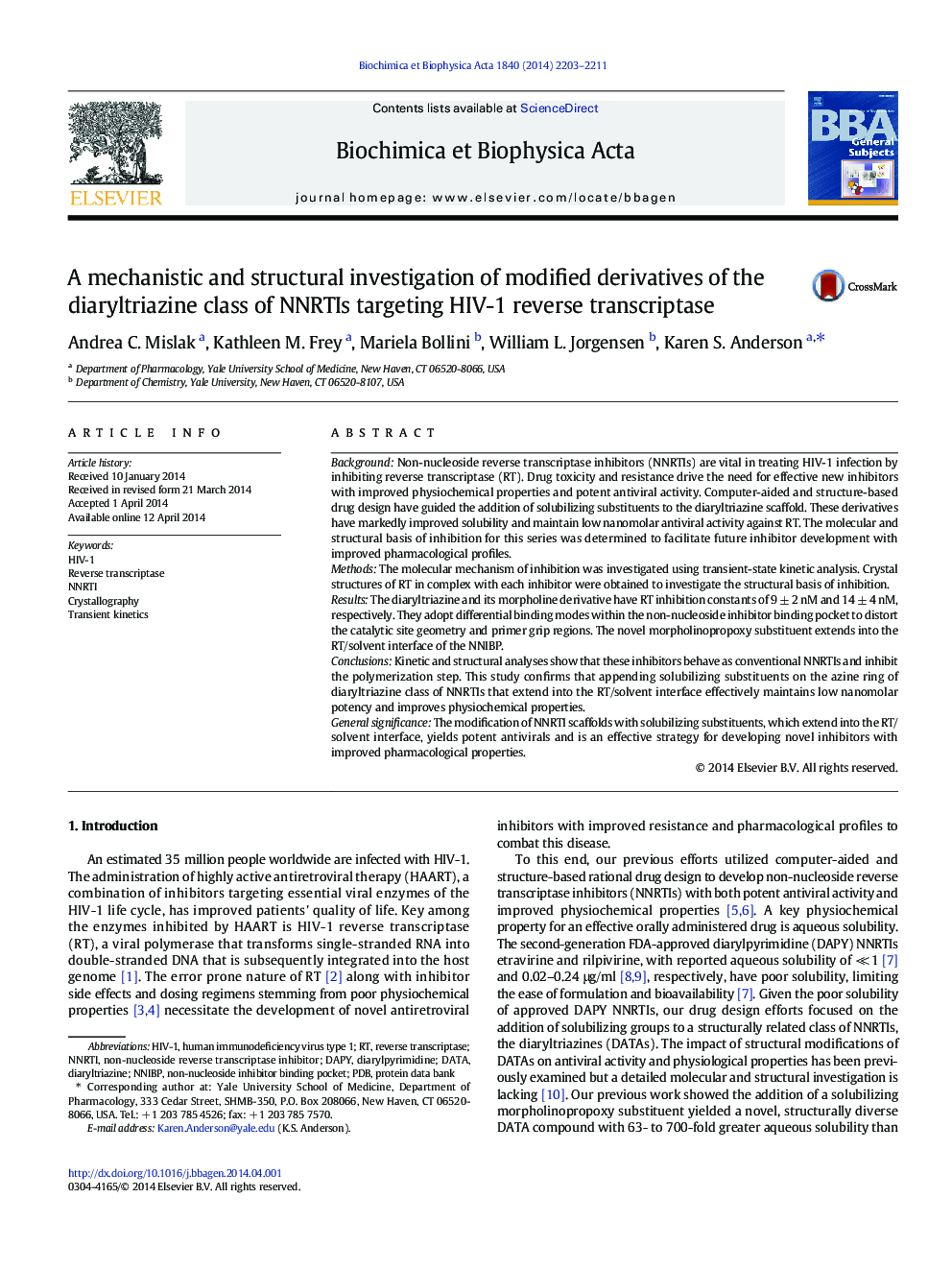 A mechanistic and structural investigation of modified derivatives of the diaryltriazine class of NNRTIs targeting HIV-1 reverse transcriptase