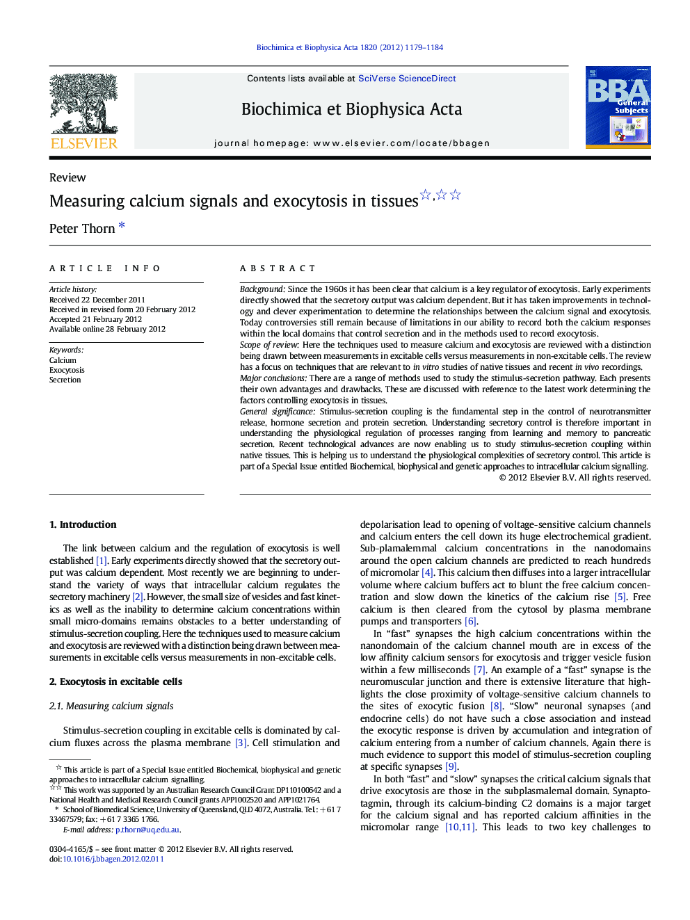 Measuring calcium signals and exocytosis in tissues 