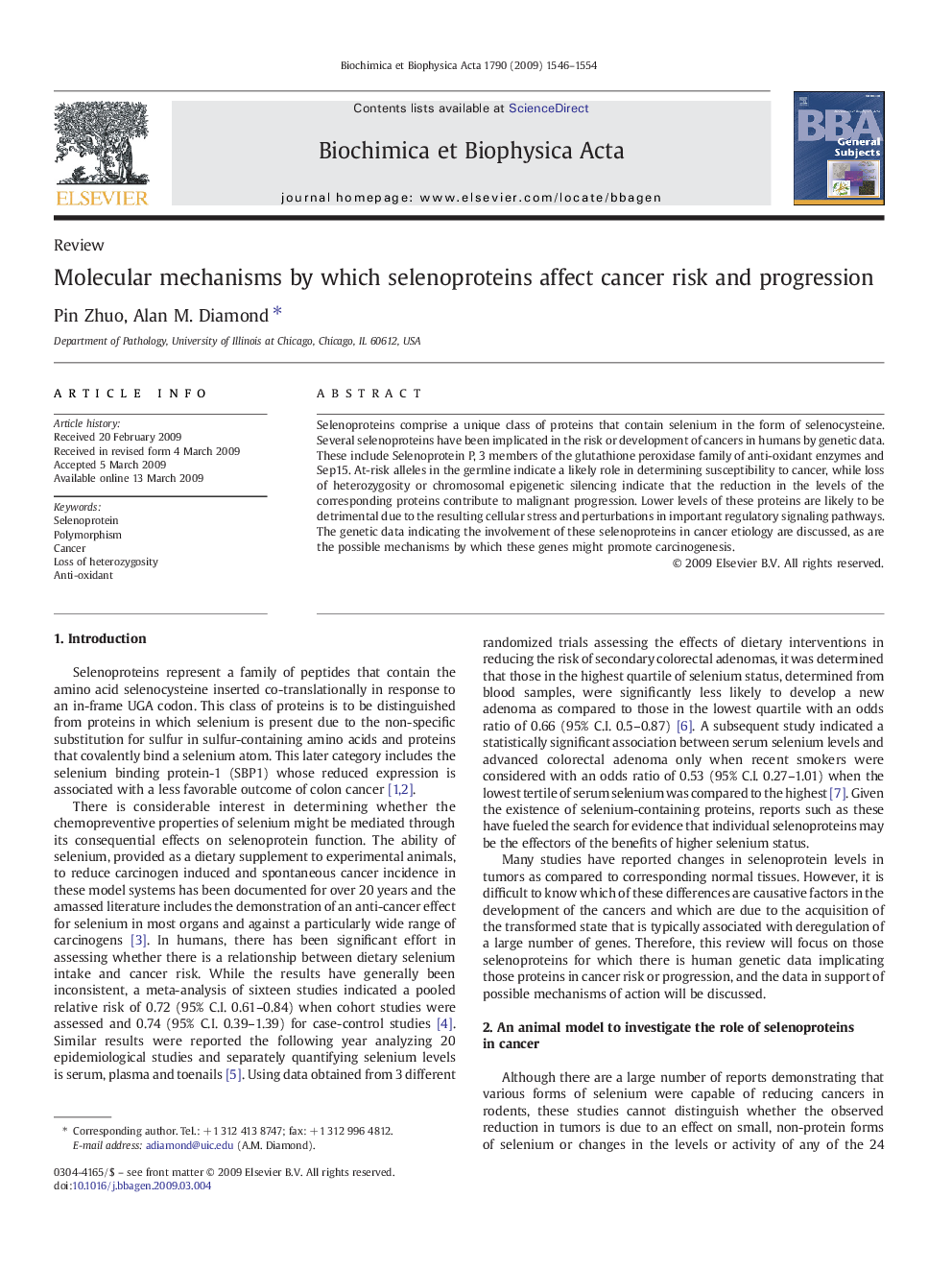 Molecular mechanisms by which selenoproteins affect cancer risk and progression