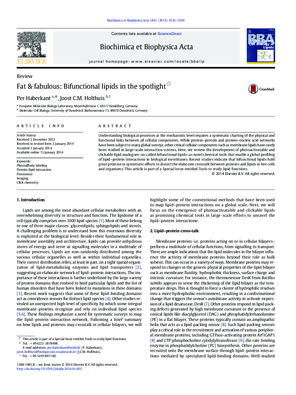 Fat & fabulous: Bifunctional lipids in the spotlight 