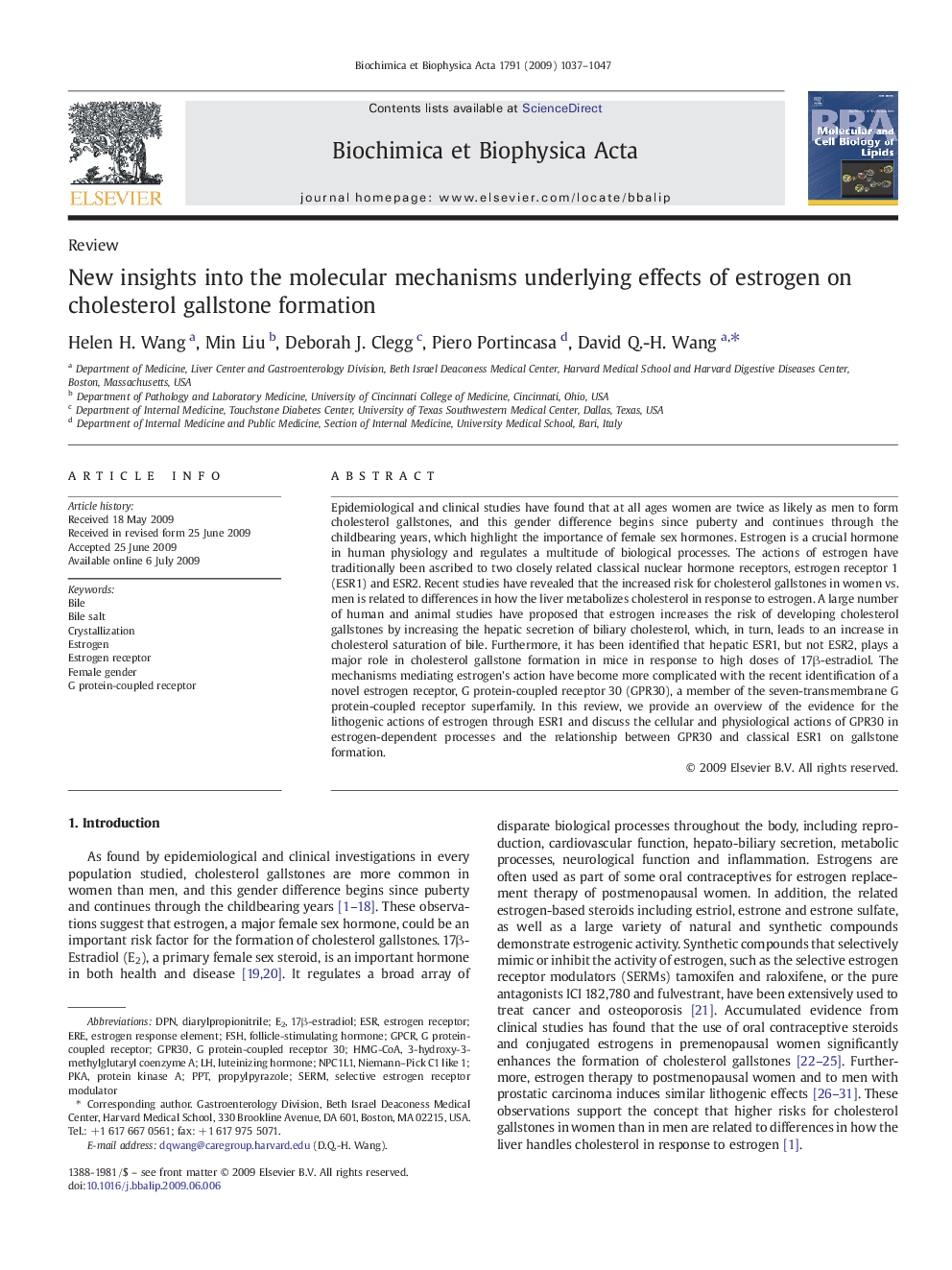 New insights into the molecular mechanisms underlying effects of estrogen on cholesterol gallstone formation