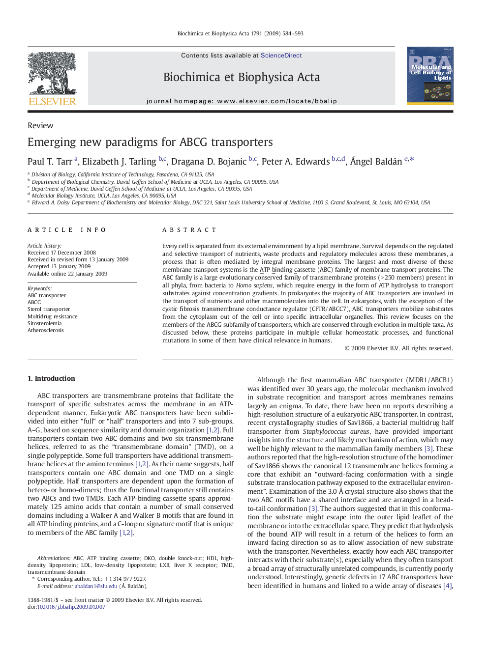 Emerging new paradigms for ABCG transporters