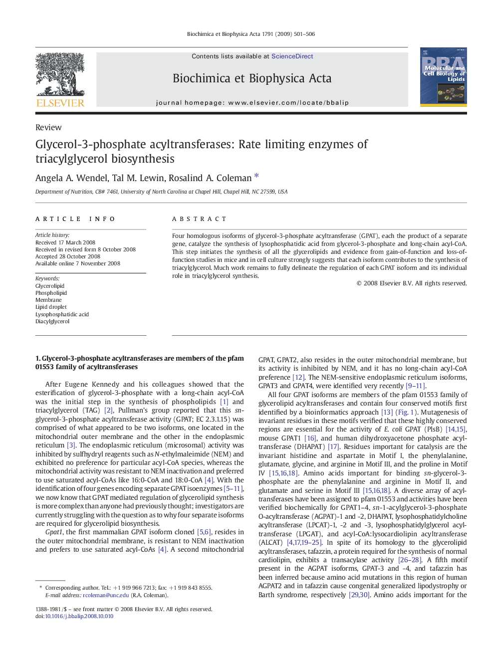 Glycerol-3-phosphate acyltransferases: Rate limiting enzymes of triacylglycerol biosynthesis