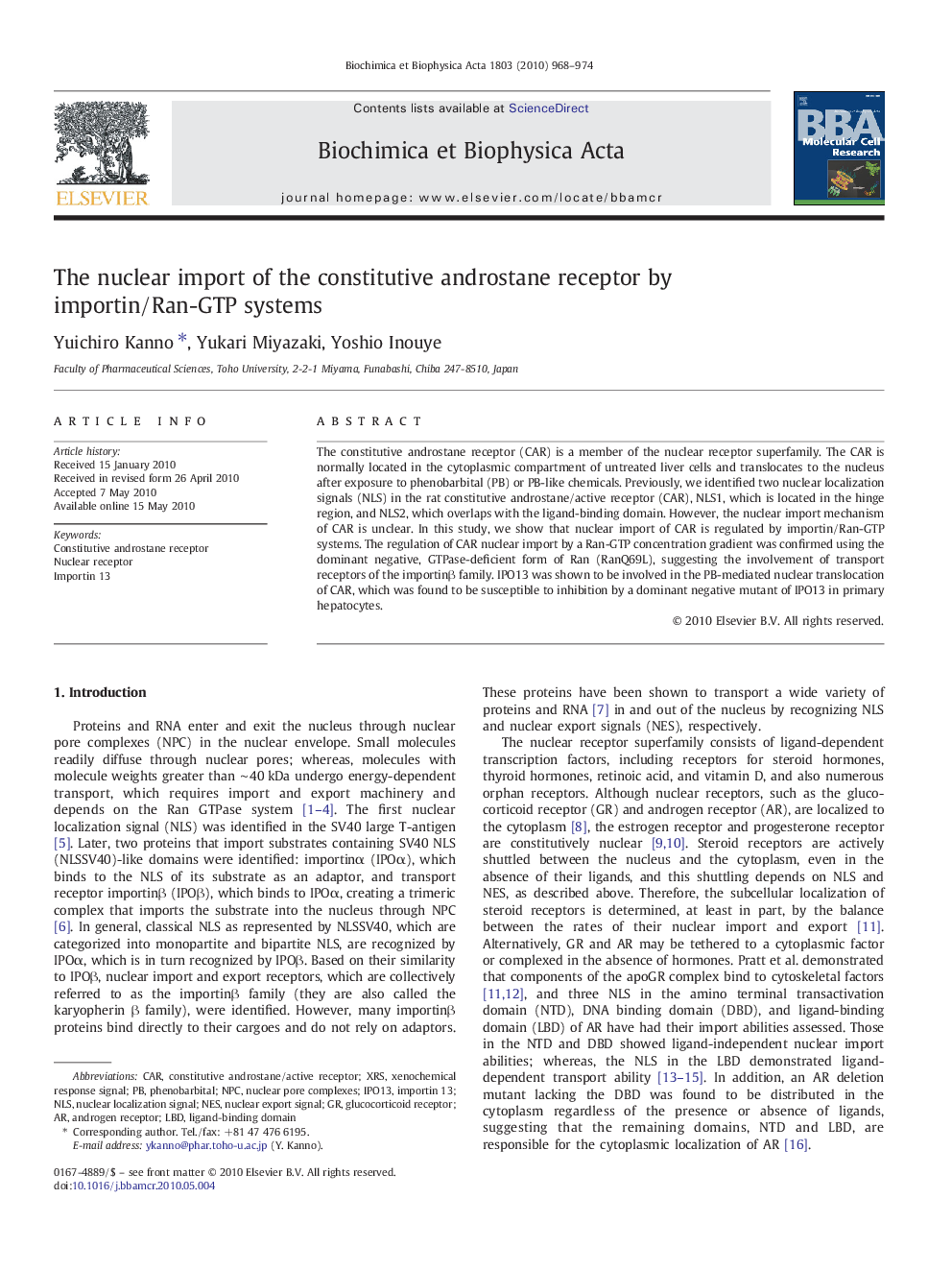 The nuclear import of the constitutive androstane receptor by importin/Ran-GTP systems