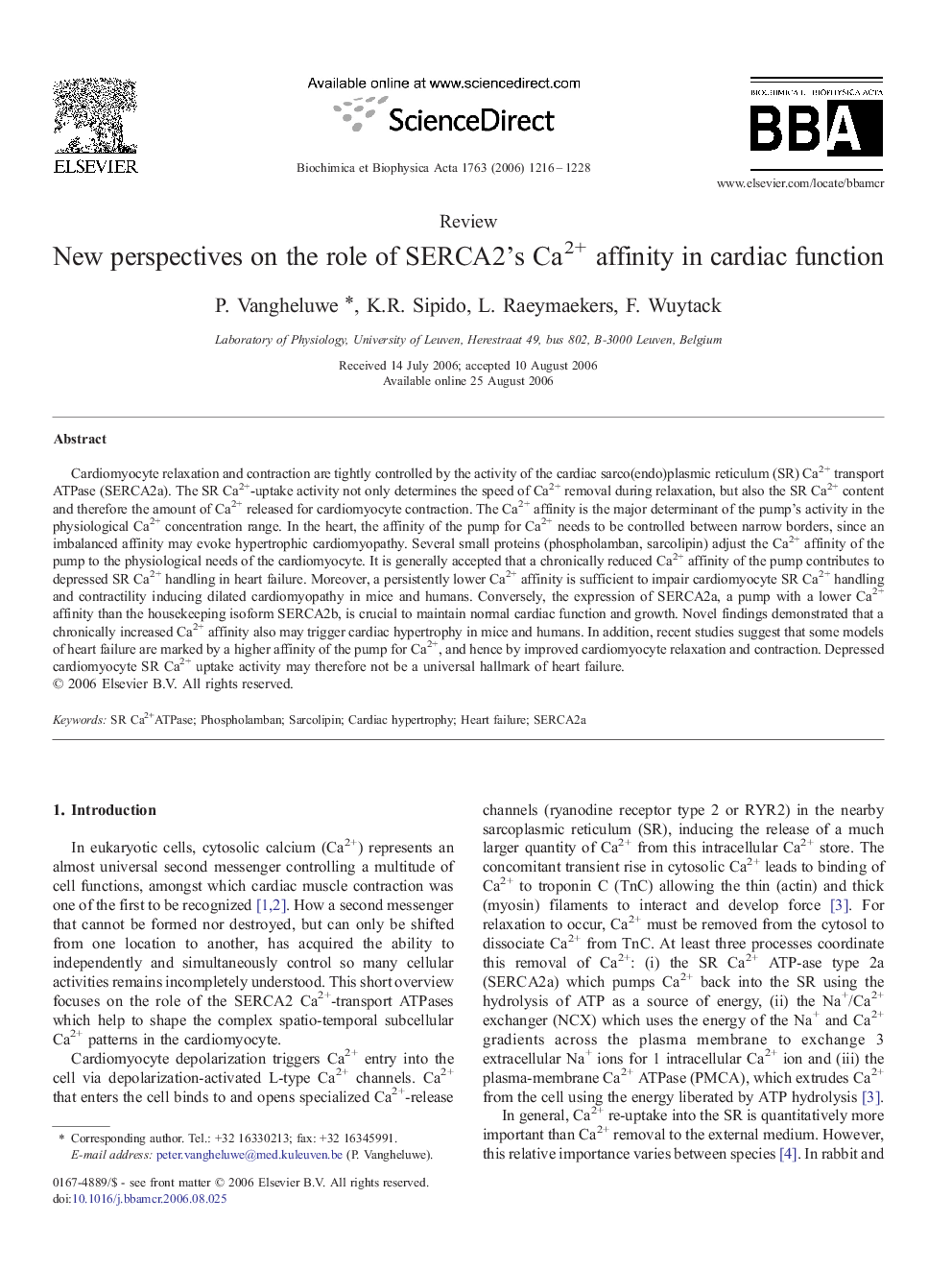 New perspectives on the role of SERCA2's Ca2+ affinity in cardiac function