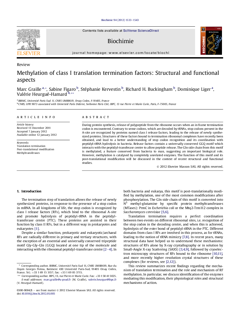 Methylation of class I translation termination factors: Structural and functional aspects