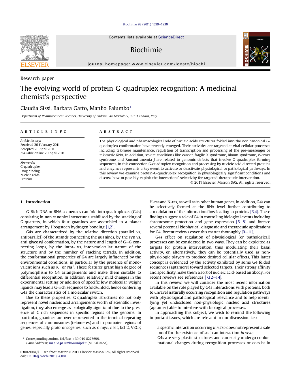 The evolving world of protein-G-quadruplex recognition: A medicinal chemist’s perspective