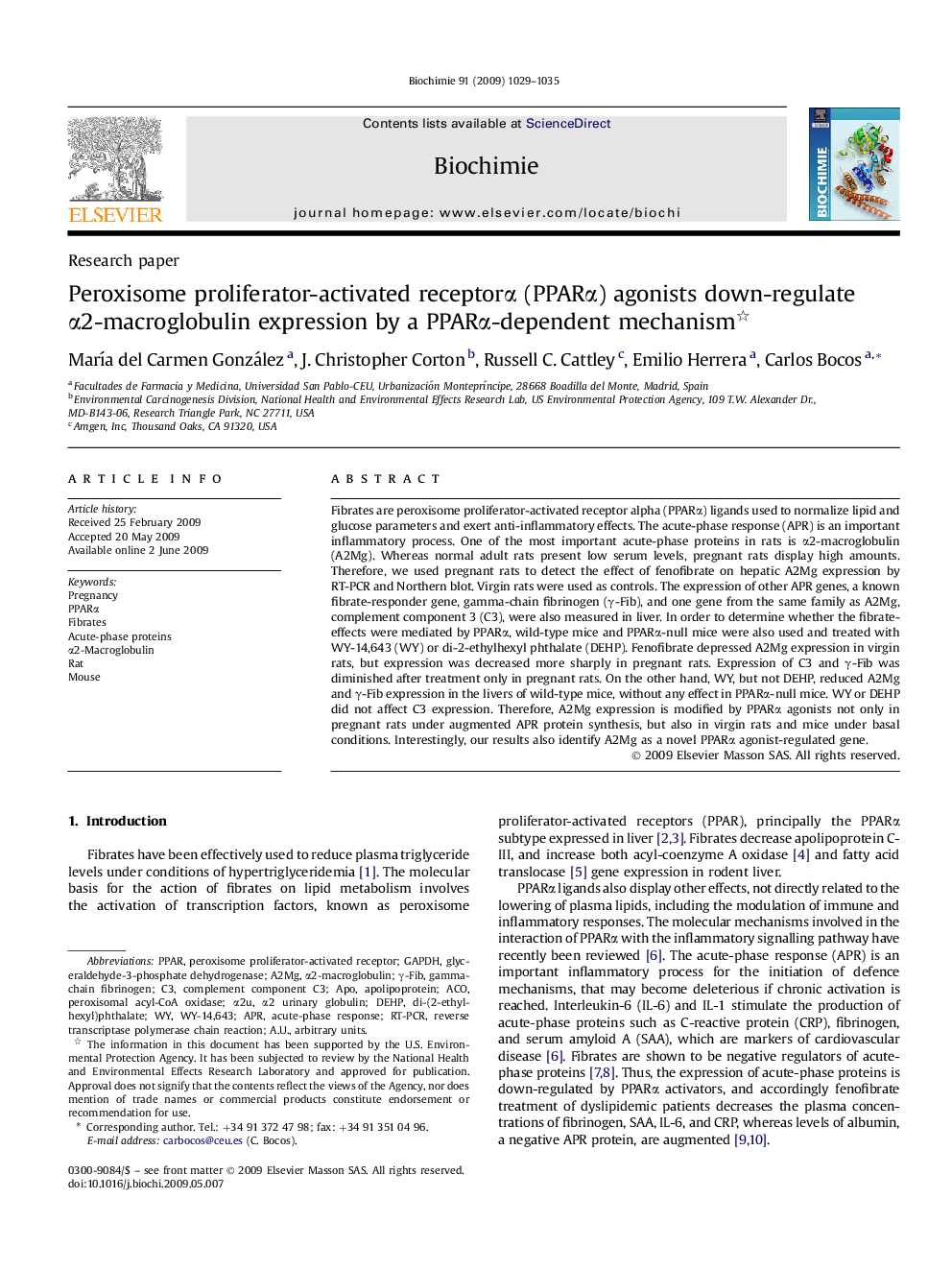 Peroxisome proliferator-activated receptorα (PPARα) agonists down-regulate α2-macroglobulin expression by a PPARα-dependent mechanism 