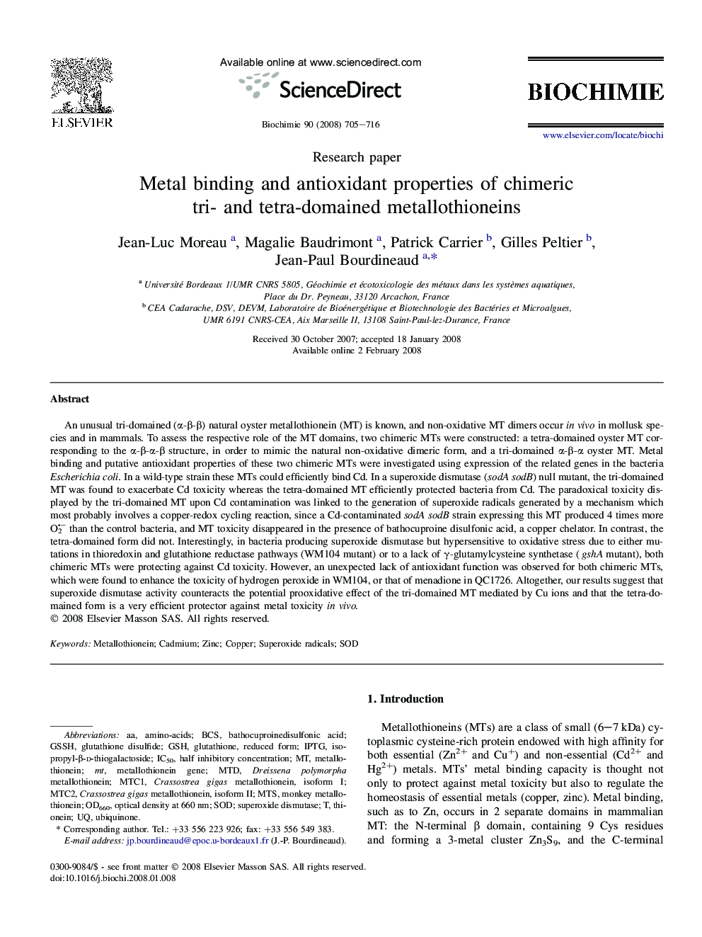 Metal binding and antioxidant properties of chimeric tri- and tetra-domained metallothioneins