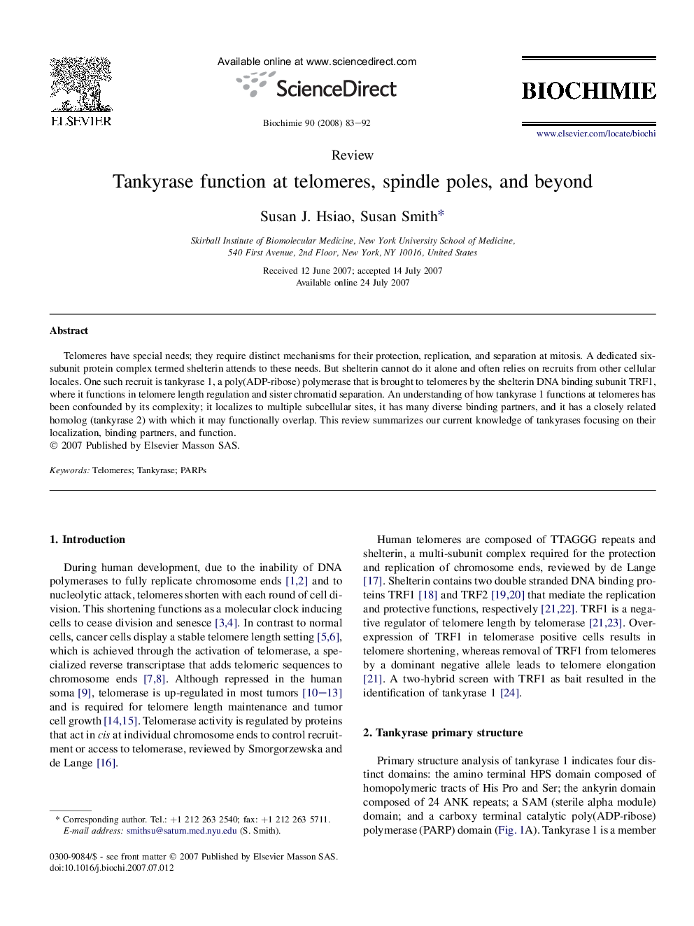 Tankyrase function at telomeres, spindle poles, and beyond