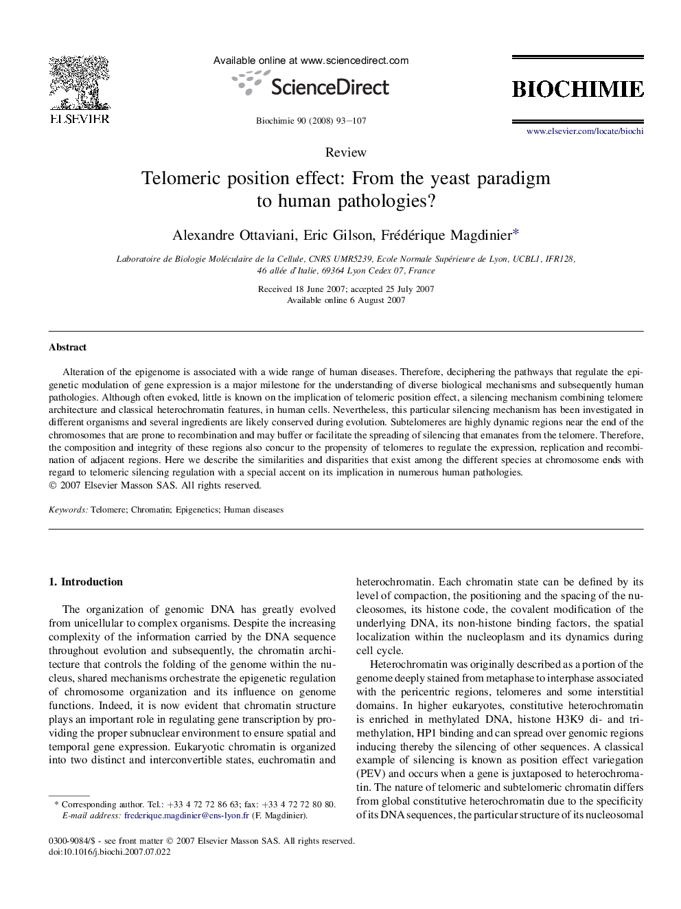 Telomeric position effect: From the yeast paradigm to human pathologies?