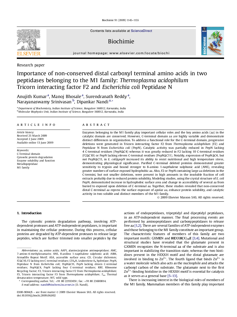 Importance of non-conserved distal carboxyl terminal amino acids in two peptidases belonging to the M1 family: Thermoplasma acidophilum Tricorn interacting factor F2 and Escherichia coli Peptidase N