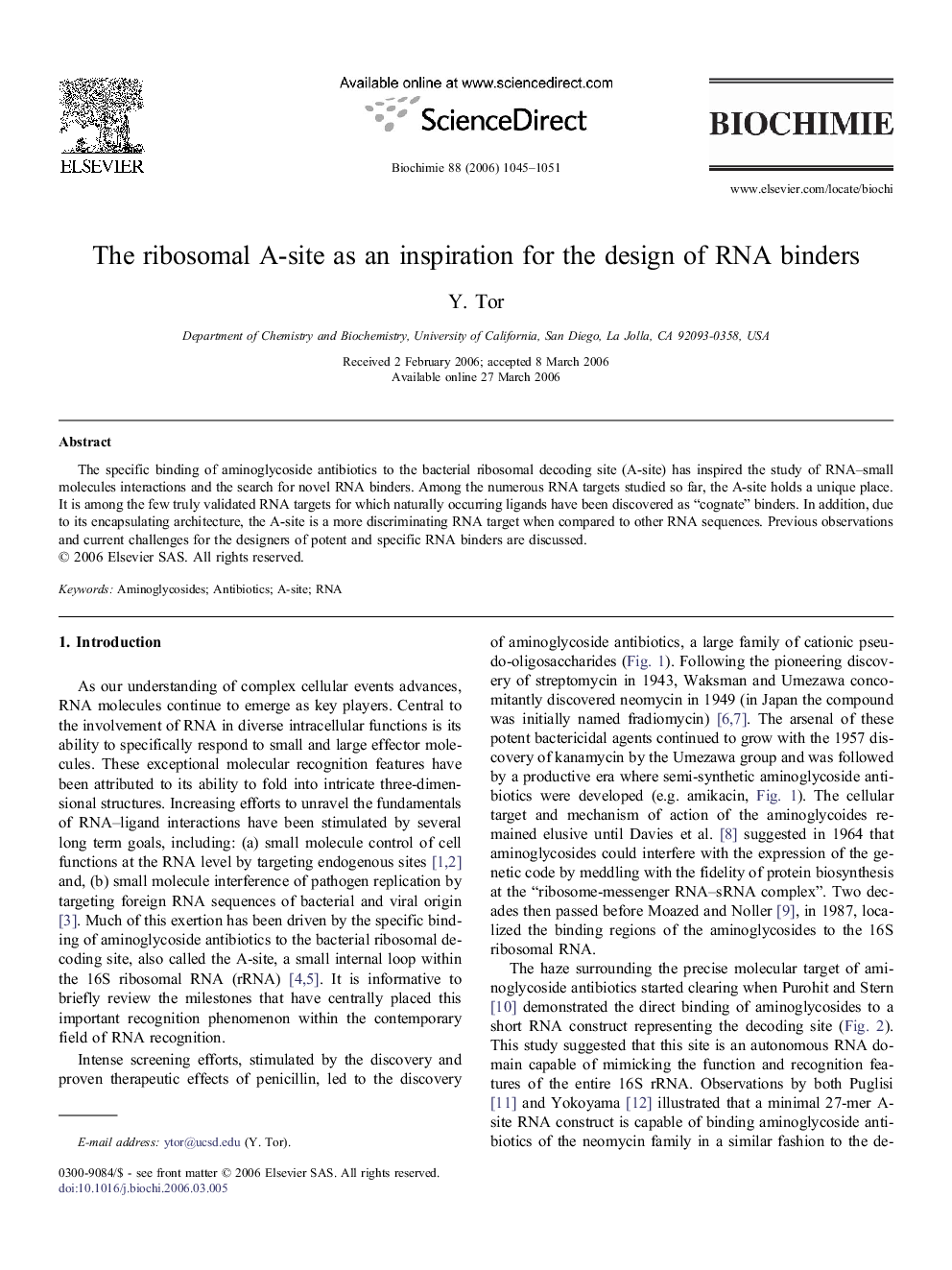 The ribosomal A-site asÂ anÂ inspiration forÂ theÂ design ofÂ RNA binders