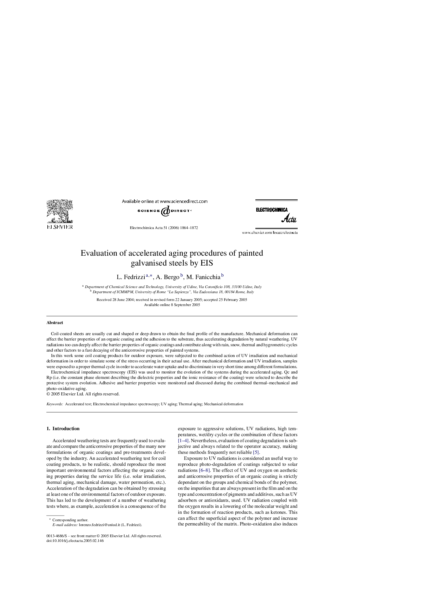 Evaluation of accelerated aging procedures of painted galvanised steels by EIS