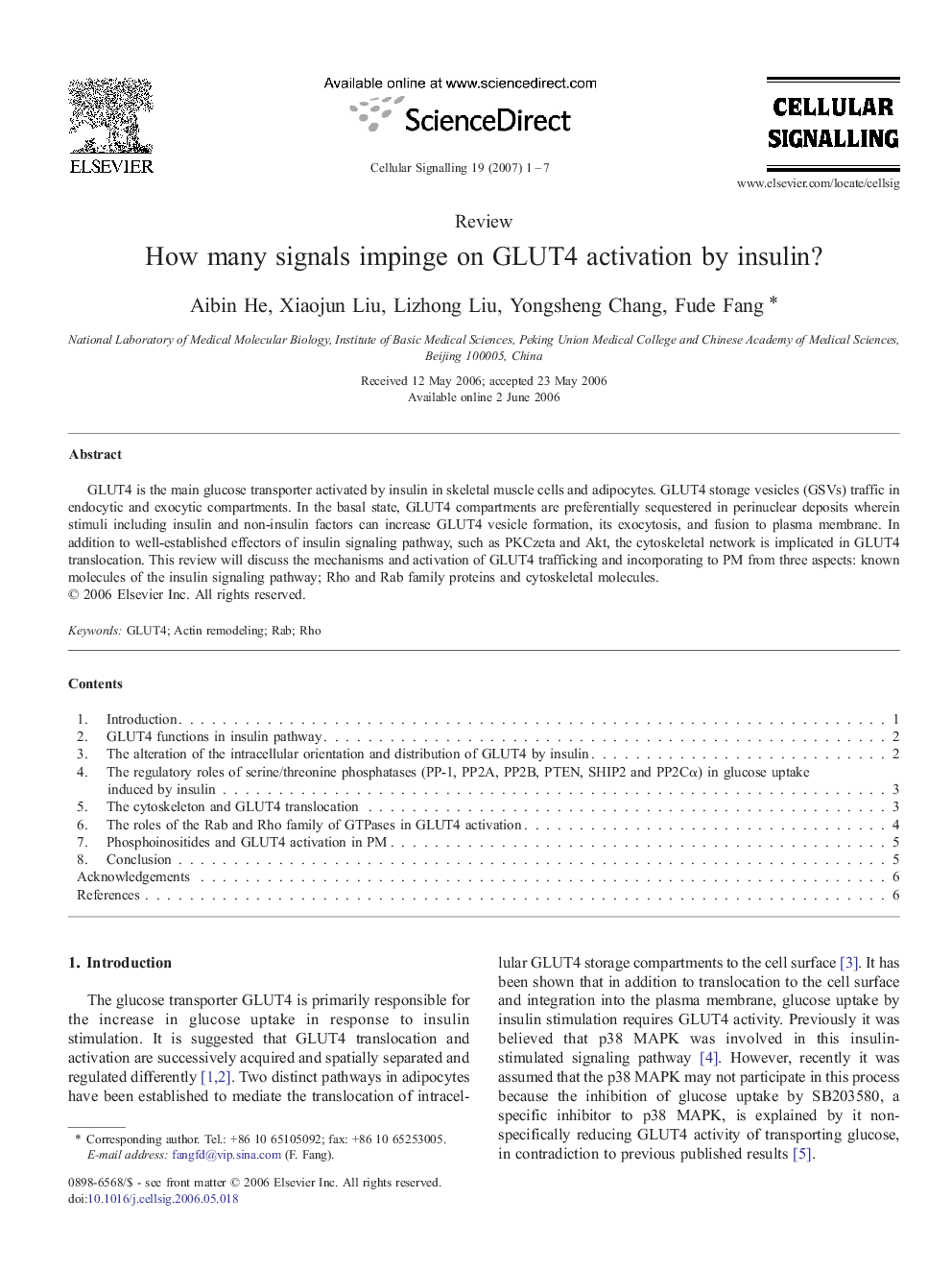 How many signals impinge on GLUT4 activation by insulin?