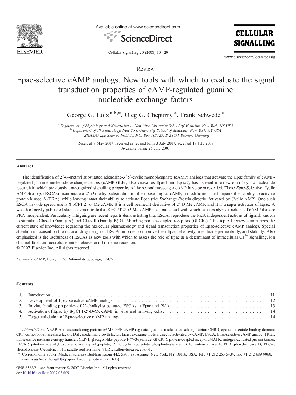 Epac-selective cAMP analogs: New tools with which to evaluate the signal transduction properties of cAMP-regulated guanine nucleotide exchange factors