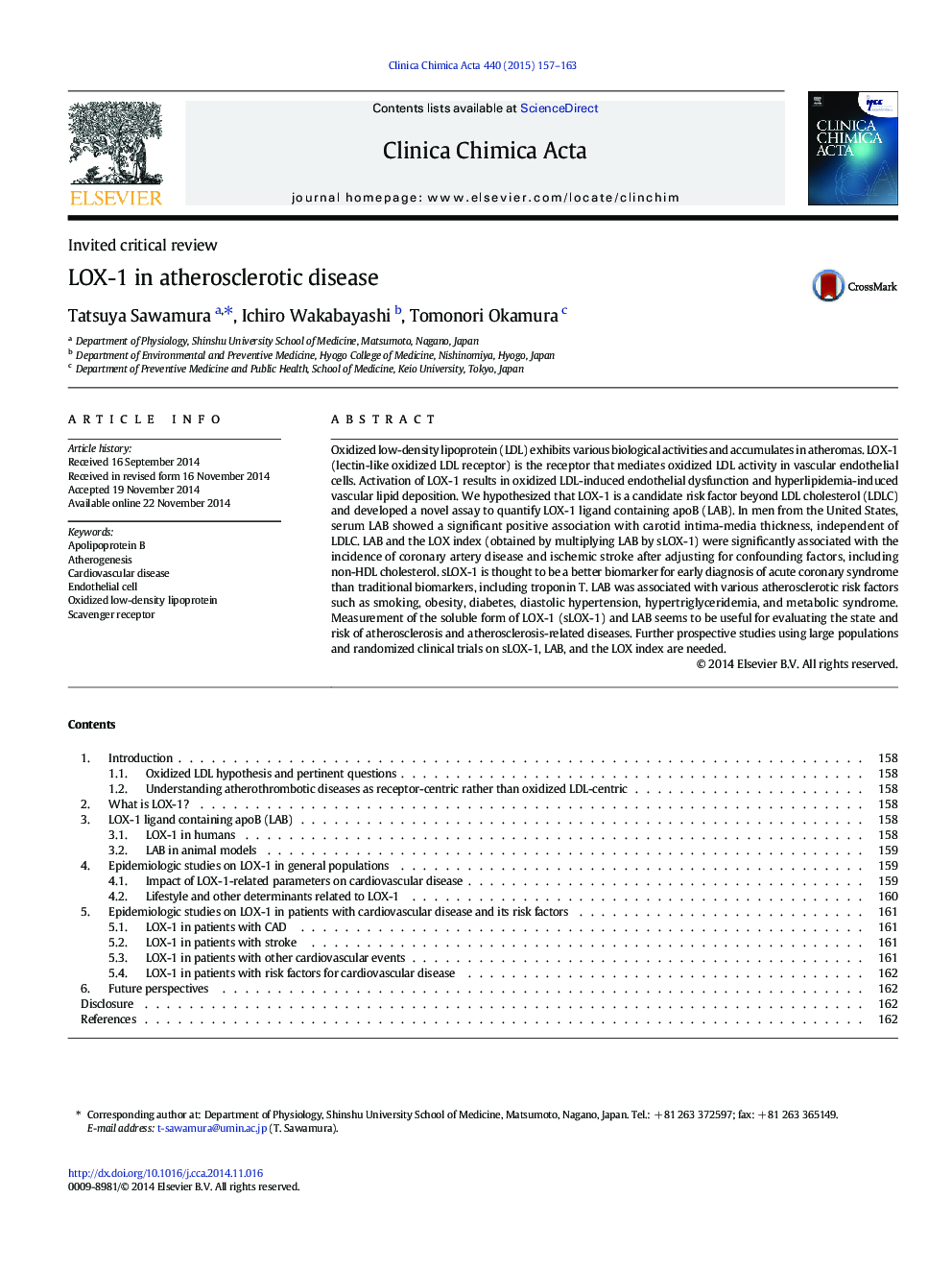 LOX-1 in atherosclerotic disease