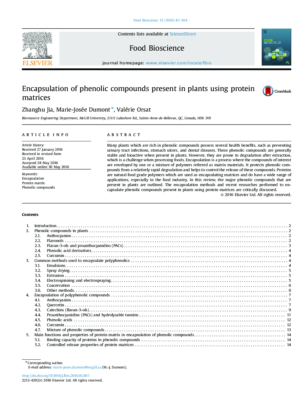 Encapsulation of phenolic compounds present in plants using protein matrices